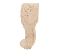 Alomejor Pieds de Table en Bois de Caoutchouc gravé Exquis, Pied de canapé sophistiqué pour Hôtel et Maison D'hôtes, 4 Pièces, Pieds D'armoire Sculptés (15 * 6 cm) (12 * 6cm)