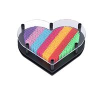Alomejor Pin Art Board Décoration D'empreinte de Main Arc-en-Ciel 3D pour Enfants et Familles Décorations de Bureau Modèle de Main de Clonage, 7,4 X 6,9 X 2,2 Pouces