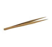 Alomejor Pince à épiler de Précision, Outil à Pointe Fine Portable Résistant à la Corrosion pour la Réparation électronique, Micro Soudure 1x (GOLD)