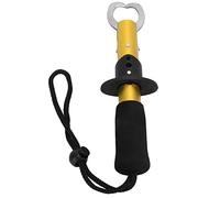 Alomejor Pince à Lèvres de Poisson, Support de Poignée de Poisson en Acier Inoxydable avec Poignée Antidérapante pour la Pêche en Plein Air, Dragonne D'opération à une Main Incluse (GOLD)