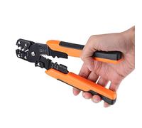 Alomejor Pince à Sertir Durable pour électricien, Dénudeur de Fil, Outil Manuel, Poignée en PVC pour Cordon Multicœur RV BVR