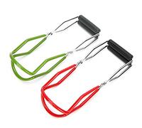 Alomejor Pinces de Levage de Bocaux de Conserve Durables en Acier Inoxydable, Charnière Lisse, Pince à Large Bouche pour la Cuisine Domestique, 2 Pièces