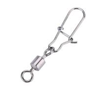 Alomejor Pivot De Pêche 50 PCS 2# 4# 5# 6# 8# en Acier Inoxydable Emerillons Connecteur/Agrafes de Pêche Roulants avec Quick Lock-Ouvert pour La Pêche en Plein Air