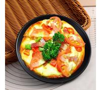 Alomejor Plat à Pizza Antiadhésif Résistant aux Hautes Températures pour Faire des Pizzas, des Tartes, des Gâteaux et du Pain, Plaque à Pizza en Acier au Carbone pour Ustensiles de Cuisine (6 pouces)