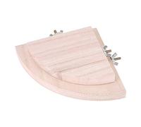 Alomejor Plate-Forme de Cage à Oiseaux en Forme D'éventail en Bois pour Le Repos des Perroquets, Jouet de Support D'oiseau pour Hamster de Compagnie, Ensemble de 2 Pièces 5.12x5.12 Pouces