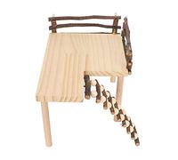Alomejor Plate-Forme d'escalade pour Hamster, Aire de Jeux d'activité en Rondins Naturels avec échelle d'escalade pour Petits Animaux de Compagnie 11,8x8,3x8,3 Pouces