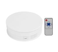 Alomejor Plate-Forme Rotative de Scène Nature Morte, Plateau Tournant de qualité Supérieure pour L'affichage de Produits et la Photographie, Télécommande ABS de 15cm (White)