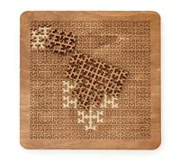 Alomejor Plateau de Puzzle, Planche de Puzzle Fractal avec Motifs Géométriques Complexes pour Le Développement Cognitif des Adultes et des Enfants (Marron foncé)