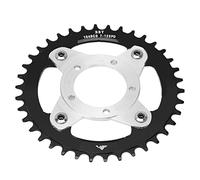 Alomejor Plateau de Vélo avec Adaptateur, Adaptateur D'araignée de Plateaux en Alliage D'aluminium 104BCD 38T pour Moteur D'entraînement Central BBS01 (Le Noir)