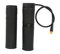 Alomejor Poignée accélérateur vélo électrique, étanche Noir Caoutchouc Demi-Rotation poignées Fendues for Cyclistes Loisir extérieur déplacement Quotidien