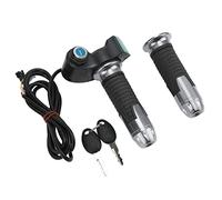 Alomejor Poignée d'accélérateur de Vélo électrique, Poignée d'accélérateur de Torsion en Plastique avec Affichage Numérique Vert pour Vélos électriques (grise) (grise)