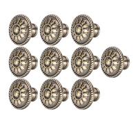 Alomejor Poignée de Bureau en Alliage de Zinc de Couleur Laiton Antique, Poignées de Tiroir Ergonomiques pour Portes et Armoires de Maison, 10 Ensembles D'accessoires de Meubles