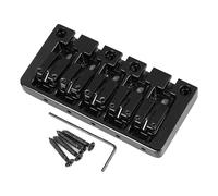 Alomejor Pont de Basse en Métal à 5 cordes avec Vis de Verrouillage Micro Réglable pour les Joueurs d'entraînement et de Performance Recherchant un Accordage et une Résonance Stables (BLACK)