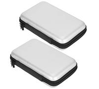 Alomejor Portable Storage Bag for 3DS XL, EVA Hard Case (Gris Argent) | Matériau EVA durable, doublure anti-rayures, conception résistante aux chocs, élégant et portable