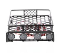 Alomejor Porte-Bagages de Toit en Alliage D'aluminium avec Barre Lumineuse - Contrôle du Mode Flash RC CH3 - Installation Facile pour Chenille 1/10 RC Alimentation du Récepteur Idéal pour Les