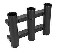 Alomejor Porte-canne à pêche avec 3 tubes, porte-canne à pêche en ABS avec 4 vis en acier inoxydable pour bateau de pêche, kayak, chasse, montage mural (BLACK)