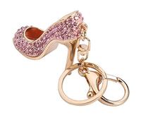 Alomejor Porte-clés à Talons Hauts en Alliage de, Durable et Brillant pour un Style Quotidien, Rose/argent/champagne, 12,7 Cm, Idéal pour les Cadeaux d'anniversaire. (PINK)