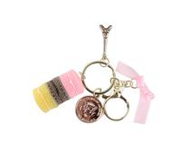 Alomejor Porte-clés Macaron Mignon en Alliage avec Tour (PINK)