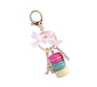 Alomejor Porte-clés Macaron Mignon en Alliage avec Tour (Rose rouge)
