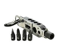 Alomejor Porte-Clés Multifonctionnel Portable en Acier Inoxydable, Outils de Poche avec clé à Tournevis pour Réparer L'équipement de Camping en Plein Air (Comme montré)