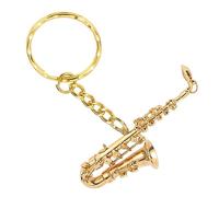 Alomejor Porte-clés Pendentif Saxophone, Joli Instrument de Musique Miniature en Laiton, pour le Travail de Bureau et les Voyages