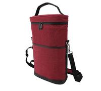 Alomejor Porte-Vin Portable étanche avec Bandoulière Réglable, Sac Isotherme Durable pour 2 Bouteilles de Vin pour Pique-niques et Dégustation de (rouge)