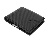 Alomejor Portefeuille à Pince à Billets en Cuir pour Hommes, Blocage Mince, pour Les Voyageurs d'affaires, 10 Emplacements pour Cartes, Poche Avant, Petit Portefeuille Fin pour Hommes (Black)