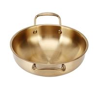 Alomejor Pot à Nouilles Portable en Acier Inoxydable Léger pour la Cuisson des Ramen, des Pâtes et Plus Encore pour la Maison, le Bureau, le Dortoir, le Camping en Plein Air (or, 6 cm) (Diamètre