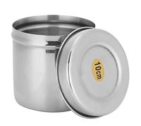 Alomejor Pot de Boules de Coton de Haute qualité, Boîte de Rangement en Acier Inoxydable avec Couvercle pour Salon de beauté et Centres de santé 4.9oz