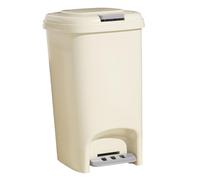 Alomejor Poubelle à Pédale avec Couvercle 8,1 L, Poubelle à Pied, Belle Pratique pour la Cuisine, Salle de Bains, Plastique Style Crème