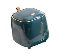 Alomejor Poubelle de Bureau de Type Poussoir, Conteneur à Ordures à Double Couche à la Mode pour le Salon, Style Tendance, Utilisation Facile pour les Petits Espaces ABS 5,9" (vert foncé)