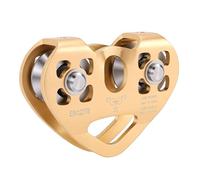 Alomejor Poulie, Chariot à Double Roulement en Acier Inoxydable en Alliage D'aluminium 30kN avec Disques à Roulement Lisses pour le Sauvetage, L'escalade et le Transport dans la Cour