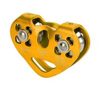 Alomejor Poulie de Tyrolienne, Poulie d'escalade Légère de Résistance à l'usure 30KN pour la Descente (Or)