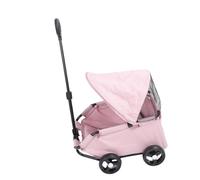 Alomejor Poussette pour Chien, Poussette Pliable en 3 étapes avec Auvent 4 Roues pour Petits Chiens Chats, Légère, Facile à Assembler, Utilisation Multifonctionnelle (PINK)