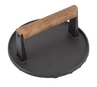 Alomejor Presse à Gril en Fonte Robuste pour éviter Les Brûlures, Presse à Hamburger pour la Cuisine, Fer + Bois, à Gril de 3 LB pour Hamburgers, Steaks, Fournitures de Cuisine