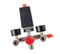 Alomejor Pressostat de Compresseur D'air, 220V Double Manomètre | Comprend un pressostat, installation facile, plage 90-125PSI, normalement fermé, courant maximum 20A
