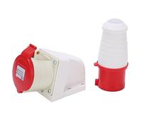 Alomejor Prise Industrielle 32A IP44 étanche pour Construction | Matériau durable, adapté aux environnements humides, haute conductivité, utilisé dans les applications industrielles, en