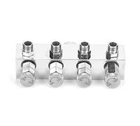 Alomejor Raccord D'Aérographe Séparateur de Tuyau D'Air en Aluminium Durable pour le Réglage du Débit de Gaz pour Aérographe et Pompe à Air Argent T1-4 un avec Quatre (T1-4 1 à)