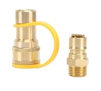 Alomejor Raccords à Connexion Rapide pour Gaz Adaptateur de Connexion Rapide pour Gaz en Laiton Kit de 3 Pièces 1 2 Pouces avec Bague d'étanchéité et Filetage Précis pour Systèmes de Natgas Basse