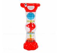 Alomejor Rainmaker - Jouet Sensoriel, Hochet Multifonctionnel pour L'éducation Précoce, avec Perles Rotatives, Sablier Roulant, Effets Sonores de Pluie pour Nourrissons et Tout-petits (rouge)
