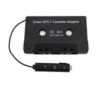 Alomejor Récepteur de Cassette Bluetooth Récepteur de Cassette Audio Bluetooth BT 5.1 DC 5 V Batterie Intégrée Alerte de Basse Tension Musique sans Fil pour Voitures et Camions avec Lecteur de