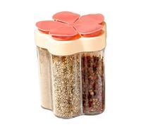 Alomejor Récipients à Condiments D'assaisonnement de Voyage Hermétiques 5 en 1 pour Pique-nique Barbecue, Boîte D'assaisonnement de Camping Portable (ORANGE)