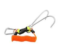 Alomejor Reef Hook Plongée en Acier Inoxydable Reef Double Hook avec Spirale Bobine Longe Plongée Accessoires de Sécurité(Orange)