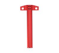Alomejor Règle Carrée de Type T, Outil de Traçage à Angle Droit pour le Marquage du Bois et du Verre, Alliage D'aluminium 6061 Rouge 1 unité (300 millimètres)