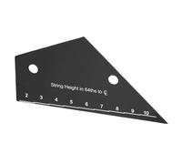 Alomejor Règle de Hauteur de Cordes de Guitare, Règle de Hauteur de Micro, Outil de Mesure pour Réglage de Guitare électrique Acoustique Basse, Acier Inoxydable, Pouces Métriques 64èmes,