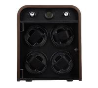 Alomejor Remontoir de Montres, Remontoir Vertical Silencieux à 4 Fentes, Aspect Bois, avec Affichage de la Température et de l'humidité et éclairage LED, pour Montres Mécaniques