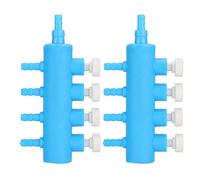 Alomejor Répartiteur d'air pour Aquarium Adaptateur de Pompe à Oxygène en Plastique Efficace pour Aquarium 2 Voies, 3 Voies, 4, 5, 6 adapté au Fonctionnement des Aquariums Bleu Blanc 2 Pièces (Un