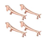 Alomejor Repose-baguettes Support de Cuillère Réutilisable pour Tenir la Fourchette à Cuillère, Garde les Ustensiles Propres pour la Maison ou les Restaurants, Placage en Alliage de Zinc, 4 Pièces