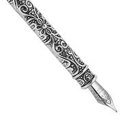 Alomejor Retro Feather Dip Pen Set with 5 Nibs (noir rétro)