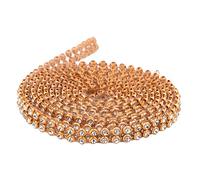 Alomejor Rhinestones Crystal Chain Trim, 3mm Haute Luminosité (#2) | Colle Durable et thermofixable, adaptée aux vêtements, décoration de robe de mariée